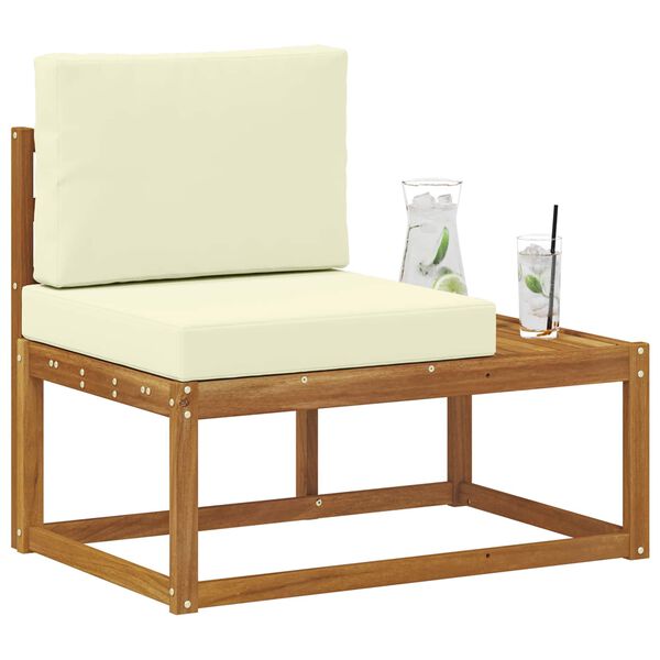 vidaXL Външен край на диван с възглавница Естествен 91 x 63 x 73 см