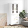 vidaXL Висок шкаф, бял, 69,5x34x180 см, инженерно дърво