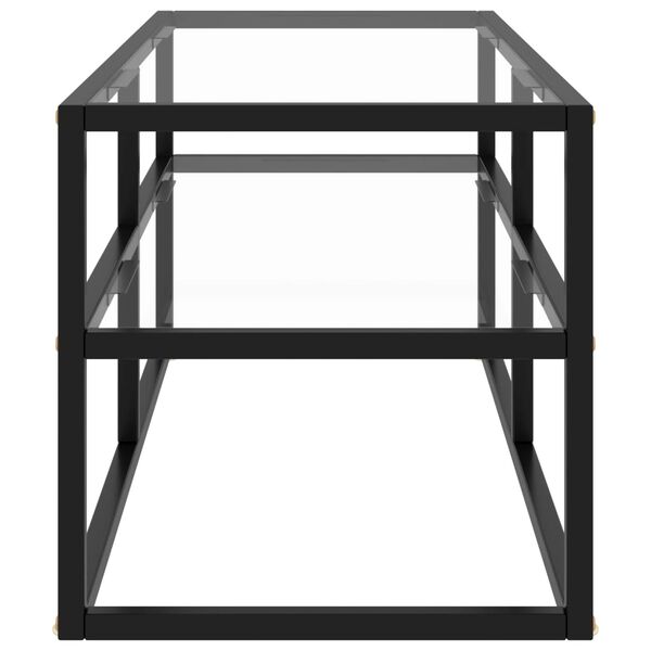 vidaXL ТВ шкаф, черен, закалено стъкло, 100x40x40 см