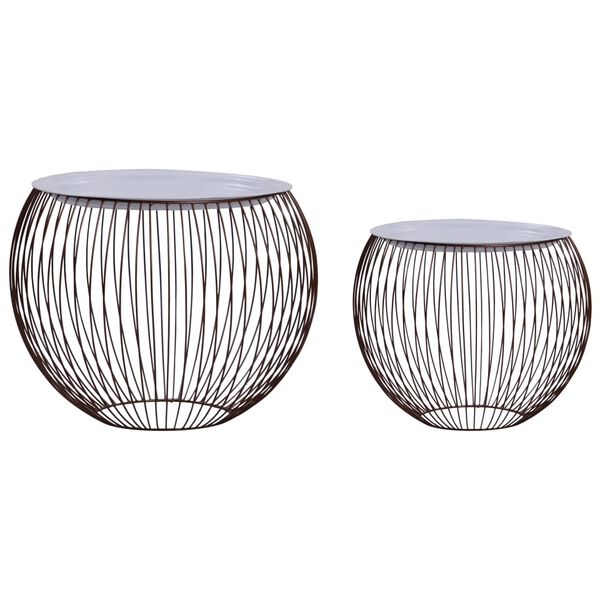 vidaXL Маси за кафе, 2 бр, златисти