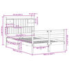 vidaXL Легло с етажерка за книги, без матрак, 135x190 см, бор масив