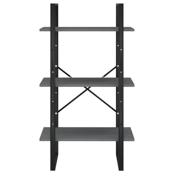 vidaXL Стелаж за съхранение, сив, 60x30x105 см, бор масив