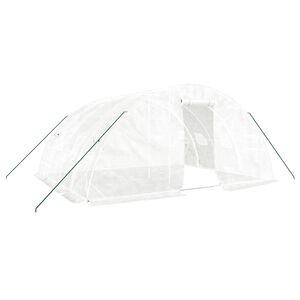 vidaXL Оранжерия със стоманена рамка, бяла, 20 м&sup2;, 5x4x2,3 м