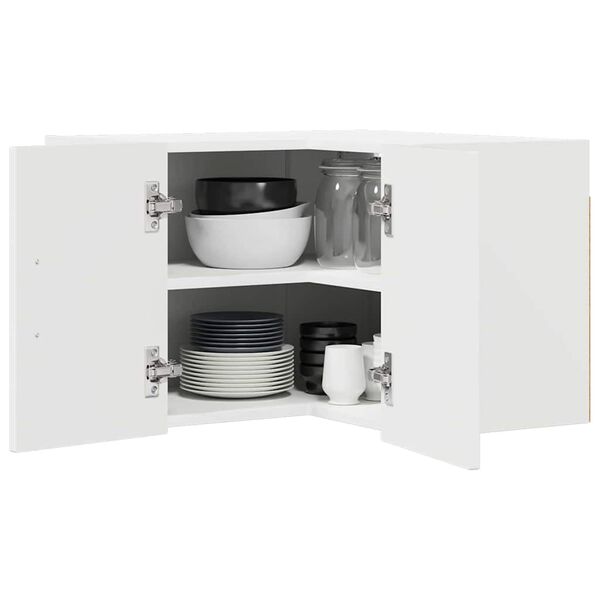 vidaXL Кухненски шкаф Лъскаво бяло 57 x 57 x 40 см Инженерно дърво