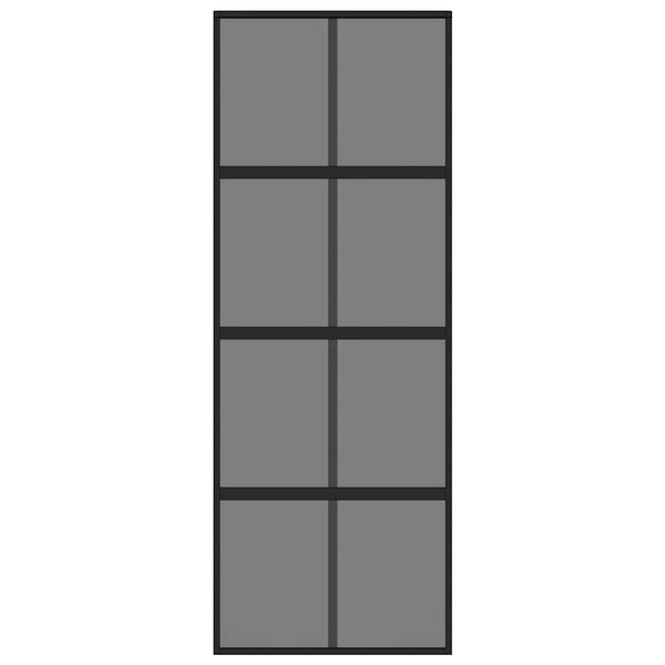 vidaXL Плъзгаща се врата, черна, 76x205 см, закалено стъкло и алуминий