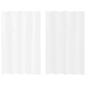 vidaXL Перде от воал С завеси 2 pcs Бяло 140 x 140 cm Полиестер