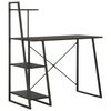 vidaXL Бюро с модул с рафтове, черно, 102x50x117 см