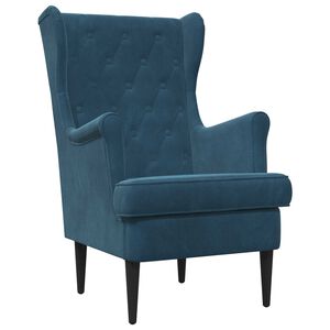 vidaXL фотьойл Синьо Кадифе