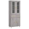vidaXL Висок шкаф, сив сонома, 69,5x34x180 см, инженерно дърво