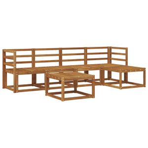 vidaXL Комплект дивани за открито 6 pcs Естествен