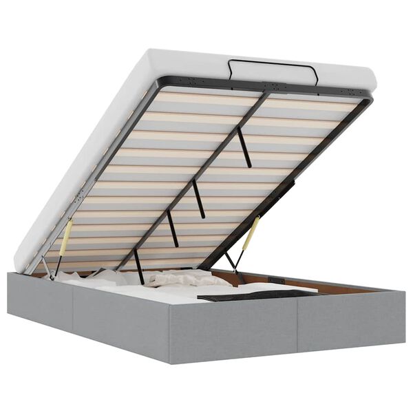 vidaXL Османска рамка за легло без матрак, светлосива, 120x190см, плат