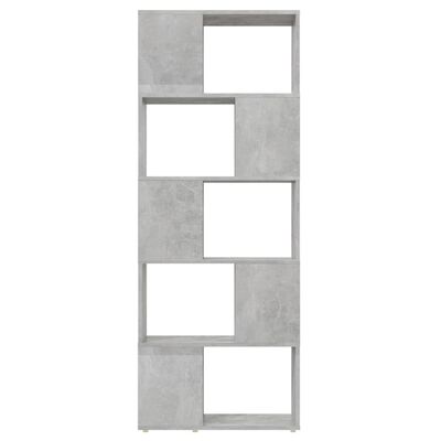 vidaXL Библиотека/разделител за стая, бетонно сива, 60x24x155 см, ПДЧ