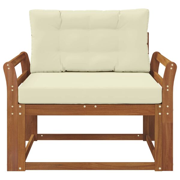 vidaXL Среден диван за открито Солидно акациево дърво Естествен