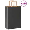 vidaXL Хартиени торбички 250 бр с дръжки черни 21x11x31 см