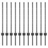 vidaXL Стълб за ограда. 11 pcs Сив 80 cm Стомана
