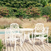 vidaXL Бистро комплект, 5 части, лят алуминий, бял