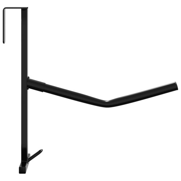 vidaXL Стойка за седло с кука за юзда преносима черна желязо едно рамо