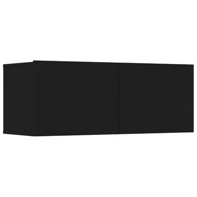 vidaXL Комплект ТВ шкафове от 8 части, черно, инженерно дърво