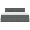 vidaXL Легло с място за съхранение и матрак Тъмен сив 180 x 200 cm