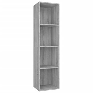 vidaXL Шкаф за книги/ТВ шкаф сив сонома 36x30x143 см инженерно дърво