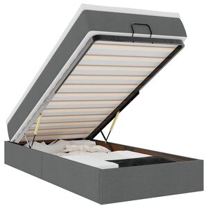 vidaXL Османска легло с матрак, тъмносиво, 90x200 см, плат
