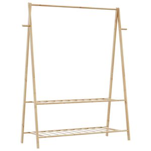 vidaXLL Закачалка за дрехи с рафтове 132x45,5x150,5 cm Бамбук