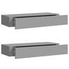 vidaXL Стенни рафтове с чекмеджета, 2 бр, сиви, 60x23,5x10 см, МДФ