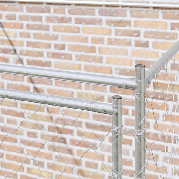 vidaXL Клетка за куче Сребрист 200 x 200 x 200 cm