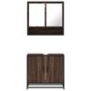 vidaXL Комплект мебели за баня от 2 части, кафяв дъб, инженерно дърво