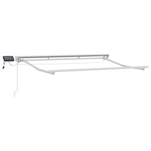 vidaXL Ръчна рамка за сенник с LEDs Бял 2,5 x 2 m Алуминий