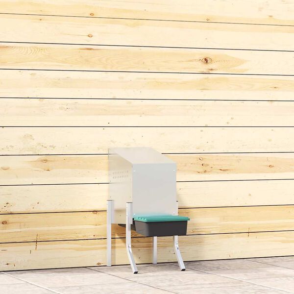 vidaXL Кутия за гнездене за пилета с 1 отделение и крака, поцинкована стомана