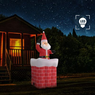 vidaXL Дядо Коледа в комин, автоматично задвижване, LED, IP44, 180 см