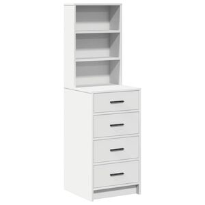 vidaXL Висок шкаф с чекмедже Бяло 40 x 41 x 135 см Инженерно дърво