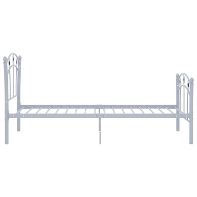 vidaXL Рамка за легло с футболен дизайн, сива, метал, 90x200 см