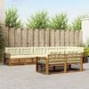 vidaXL Комплект дивани за открито 8 pcs Натурален и Крема
