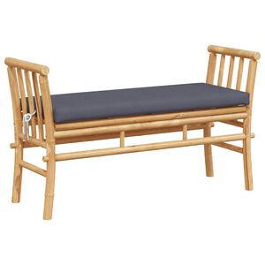 vidaXL Градинска пейка с възглавница Кафяво 110 x 38 x 65 см бамбук