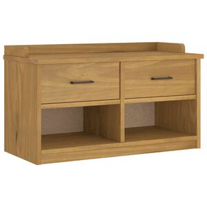 vidaXLL Пейка за антре SANDNES 87x40x50 cm Масивна дървесина Бор