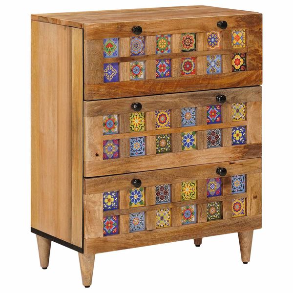 vidaXL Служебен шкаф Естествен 60 x 33 x 75 cm Солидно мангово дърво