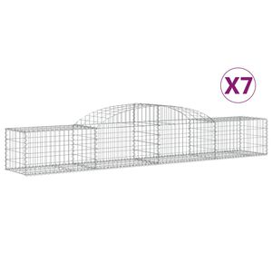 vidaXL Габионни кошници арка 7 бр 300x50x40/60 см поцинковано желязо