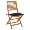 vidaXL Сгъваеми градински столове, 8 бр, с възглавници, акация масив