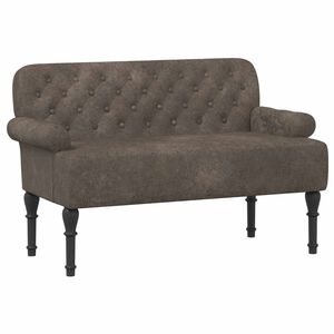 vidaXL Двуместен диван с копчета Тъмносиво 120 x 65 x 78 см
