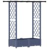 vidaXL Повдигнато легло с решетка и покривка Сиво 122,5 x 40 x 121 см