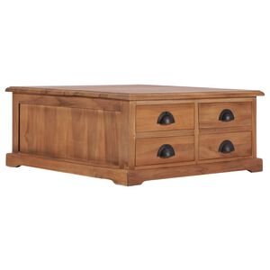 vidaXL Маса за кафе, 68x68x30 см, тиково дърво масив