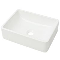 vidaXL Керамична мивка, бяла, 41x30х12 см