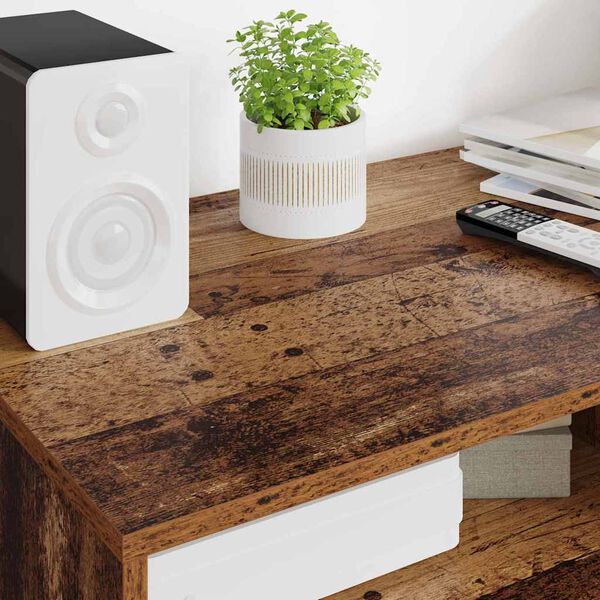 vidaXL ТВ шкаф с чекмедже Старо дърво 100 x 48 x 43 см Инженерно дърво