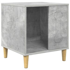 vidaXL Кучешка къща Бетонно сиво 44 x 42 x 49 см Инженерна дървесина