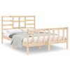 vidaXL Рамка за легло, дърво масив, 135x190 cм, Double