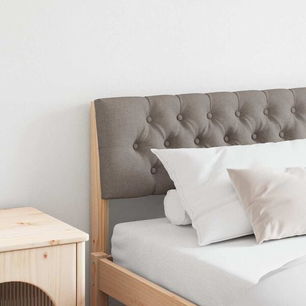 vidaXL Тапицирана табла Таупе 200 cm Солидно борово дърво