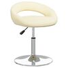 vidaXL Въртящи се трапезни столове, 4 бр, кремави, изкуствена кожа