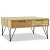 vidaXL Маса за кафе, 80x80x40 см, тиково дърво масив